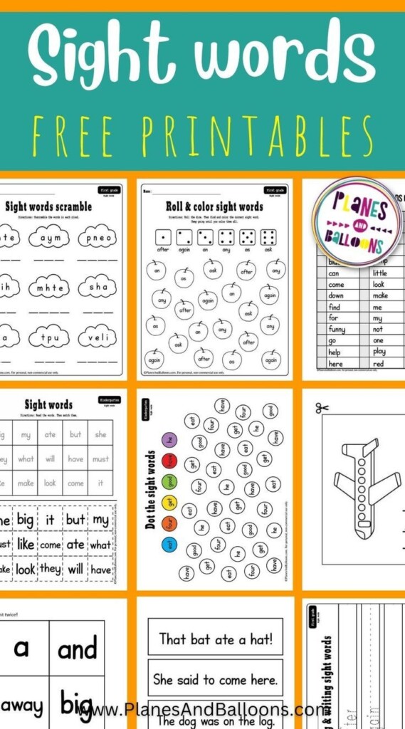Free Sight Words Worksheets Printables Artofit
