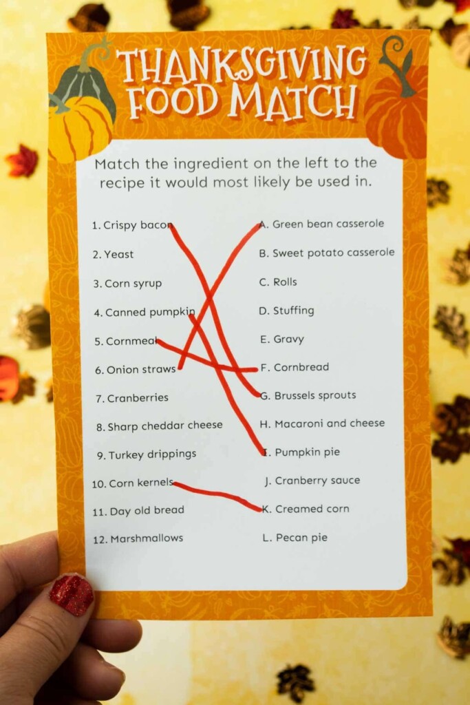 Free Thanksgiving Games Printable