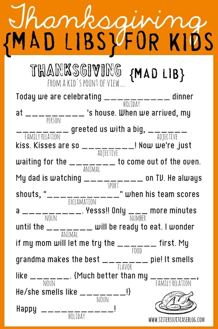 FREE Thanksgiving Mad Libs Printable 24 7 Moms