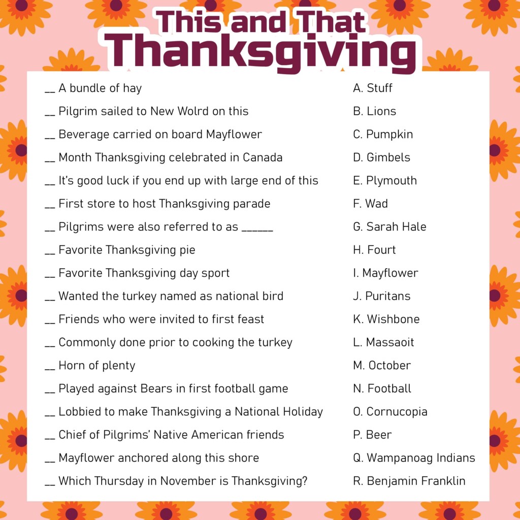 Free Trivia Printables