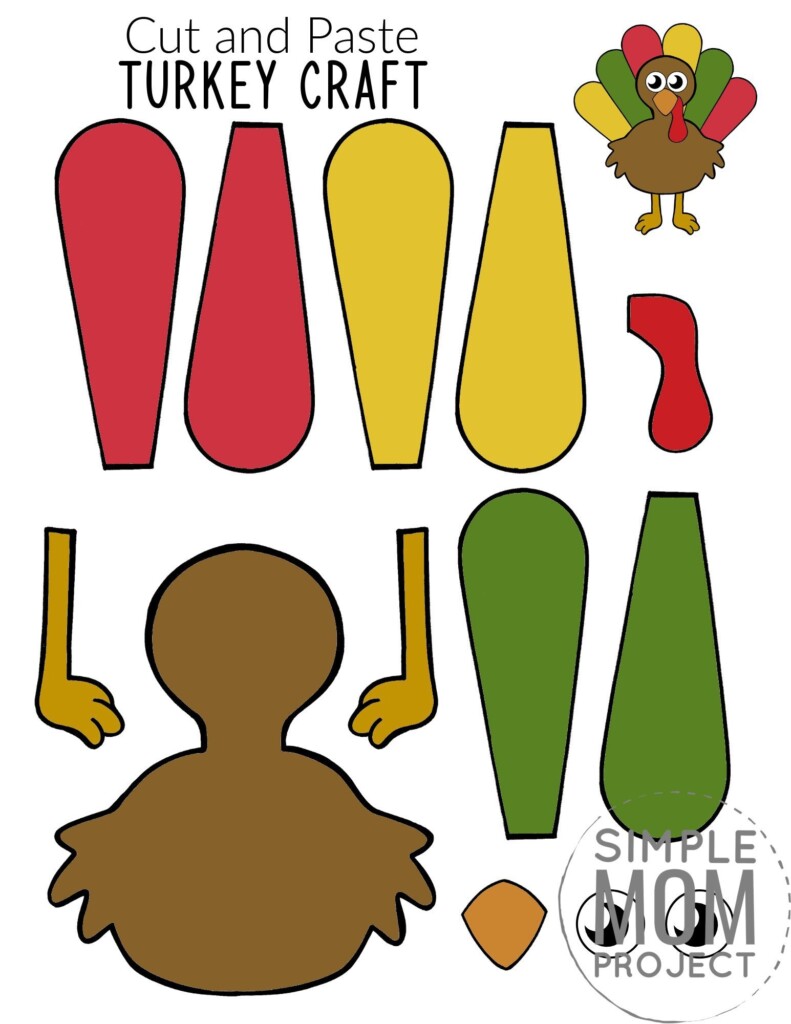 Free Turkey Printable Craft Template For Kids