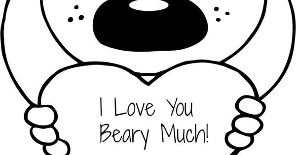 FREE Valentine 39 s quot I Love You Beary Much quot Coloring Page Printable