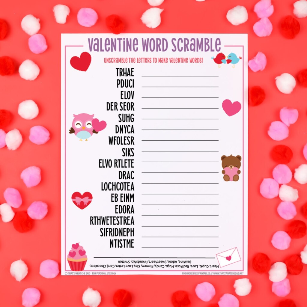 Free Valentine Printables Games Missemiliejolye