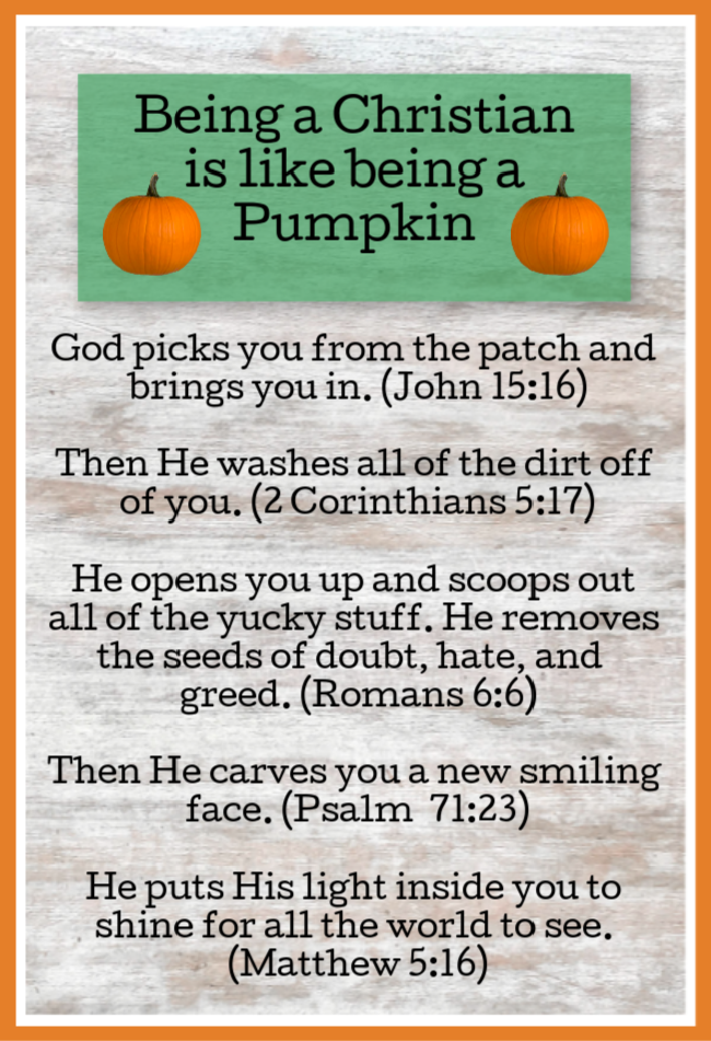 Fun Pumpkin Activity To Do With The Kids Being A Christian Is Like 