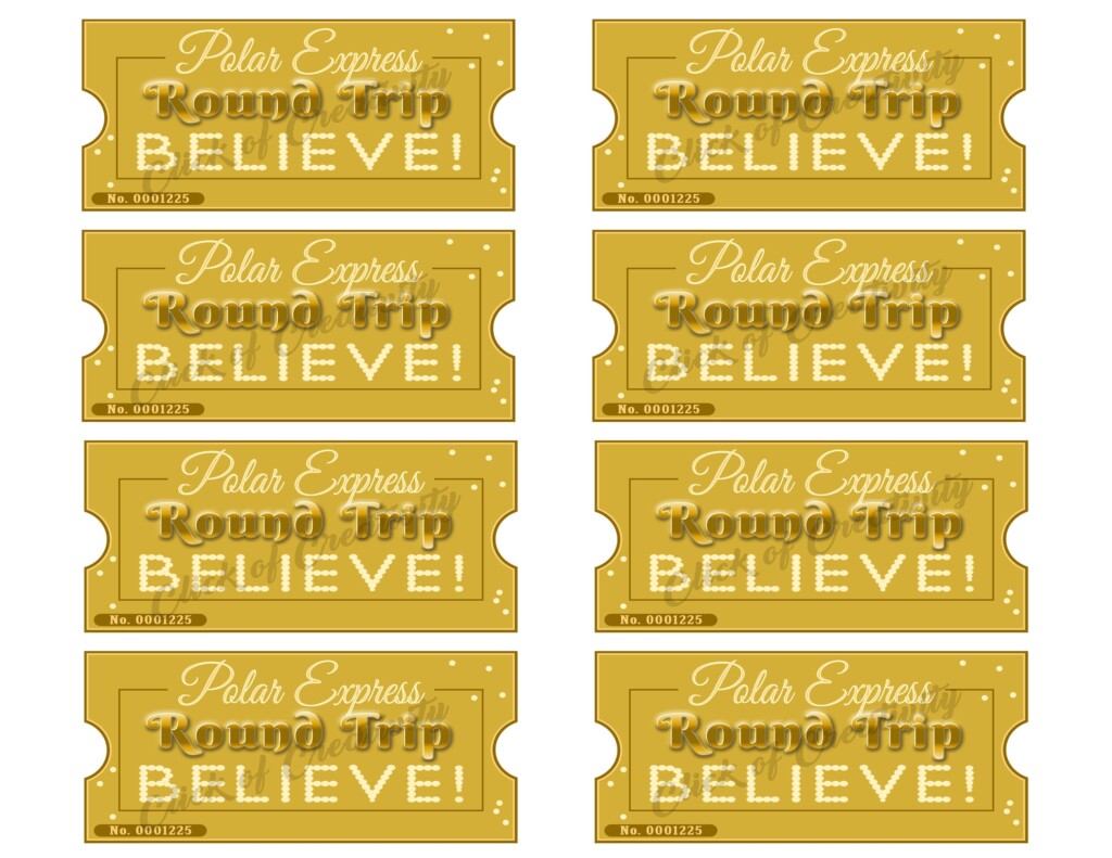 Golden Ticket Polar Express Printable