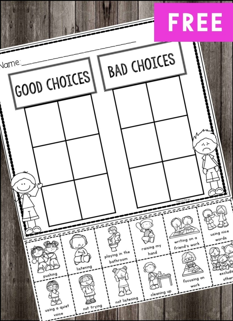 Good Choices Bad Choices Free Printables Free Templates Printable