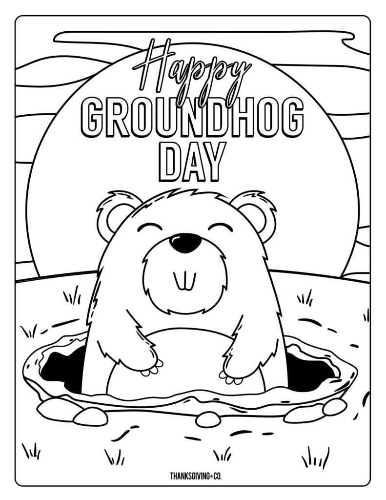 Groundhog Day Color By Number Printable