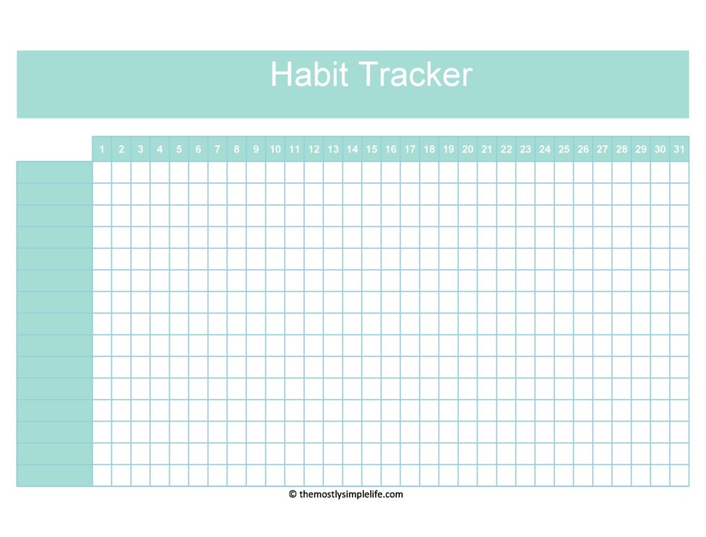 Habit Tracker Printable Kids Printable Free Templates