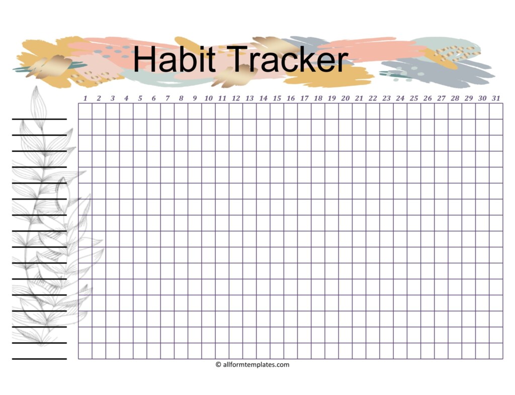 Habit Tracker Printable Pdf Printable Free Templates