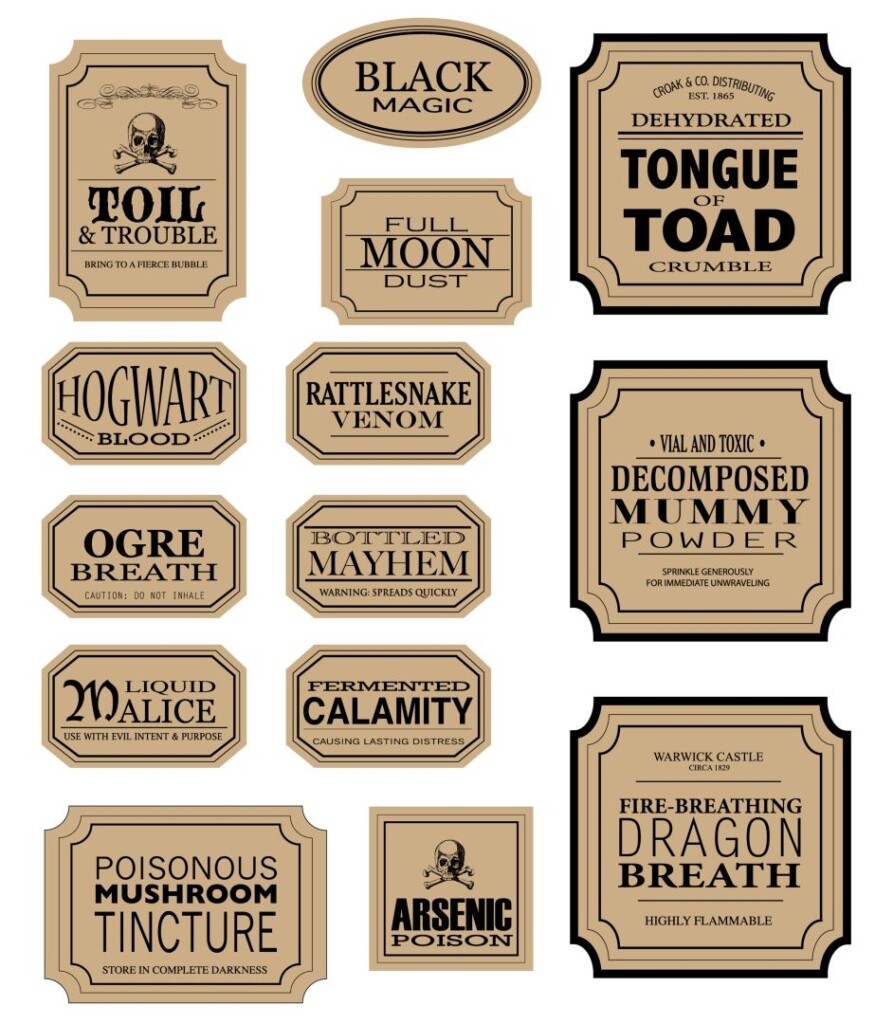 Halloween Apothecary Jar Labels 15 Free PDF Printables Printablee