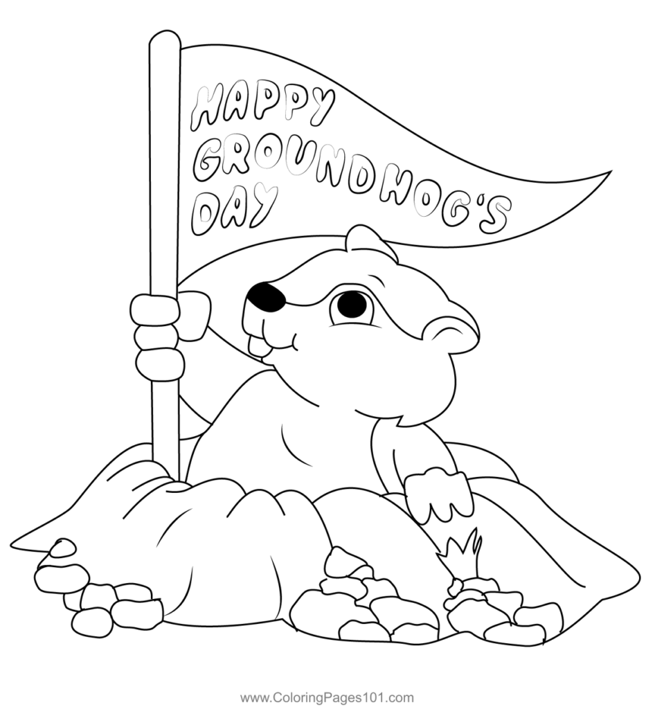 Happy Groundhog Day Coloring Page For Kids Free Groundhog Day 