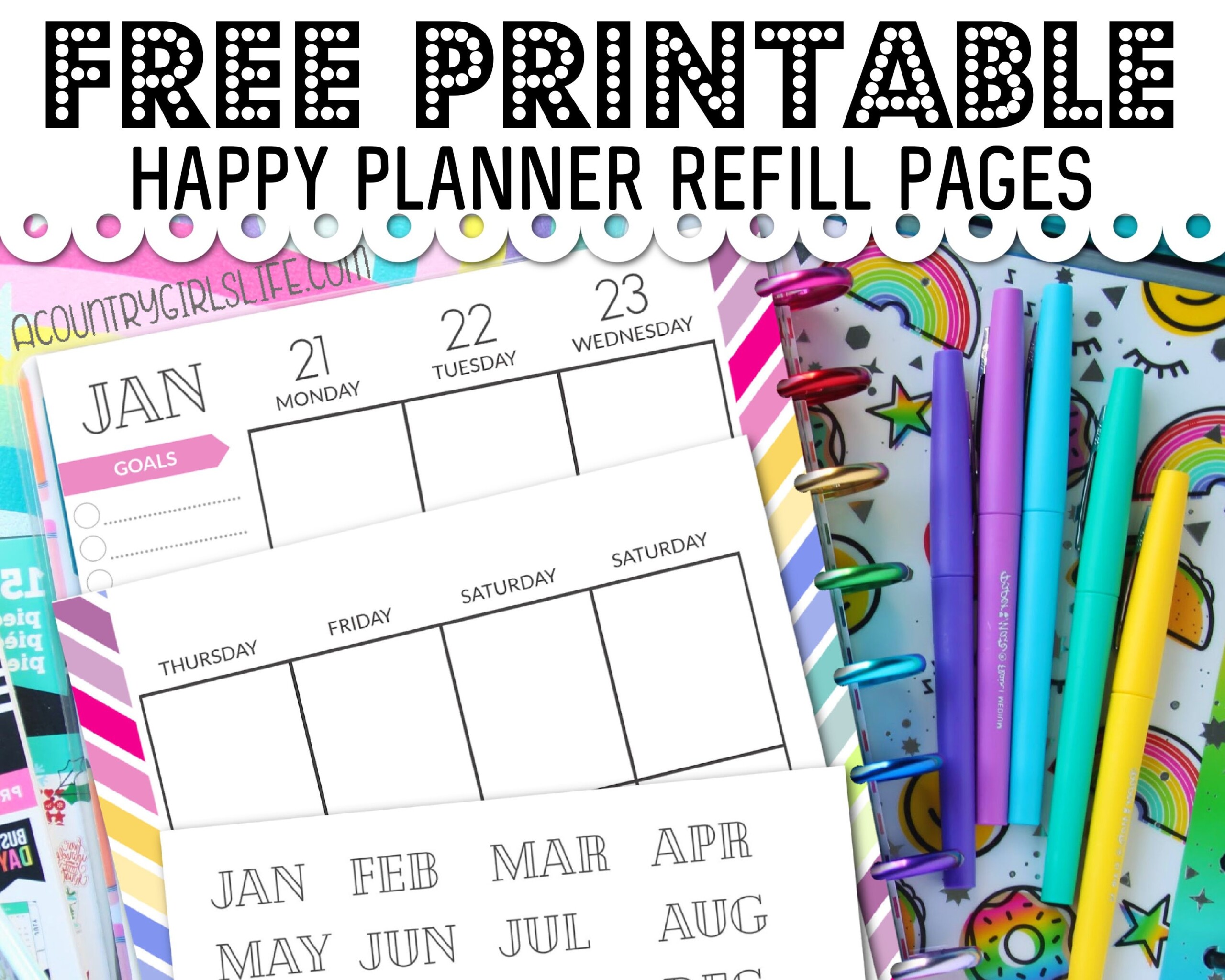 Happy Planner Calendar Refills 2025 William K Russell
