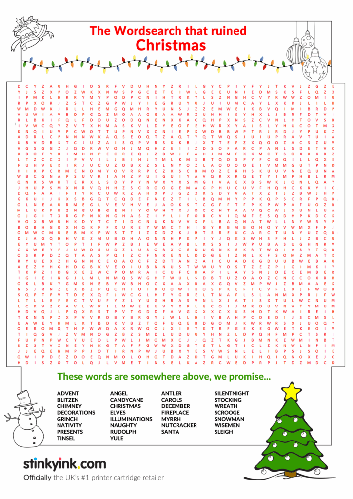 Hard Christmas Word Search Printable Free