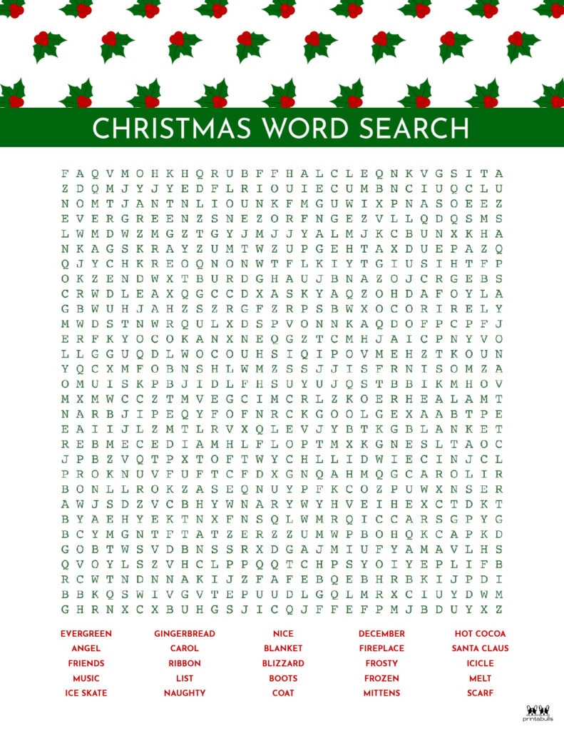 Hard Christmas Word Search Printable