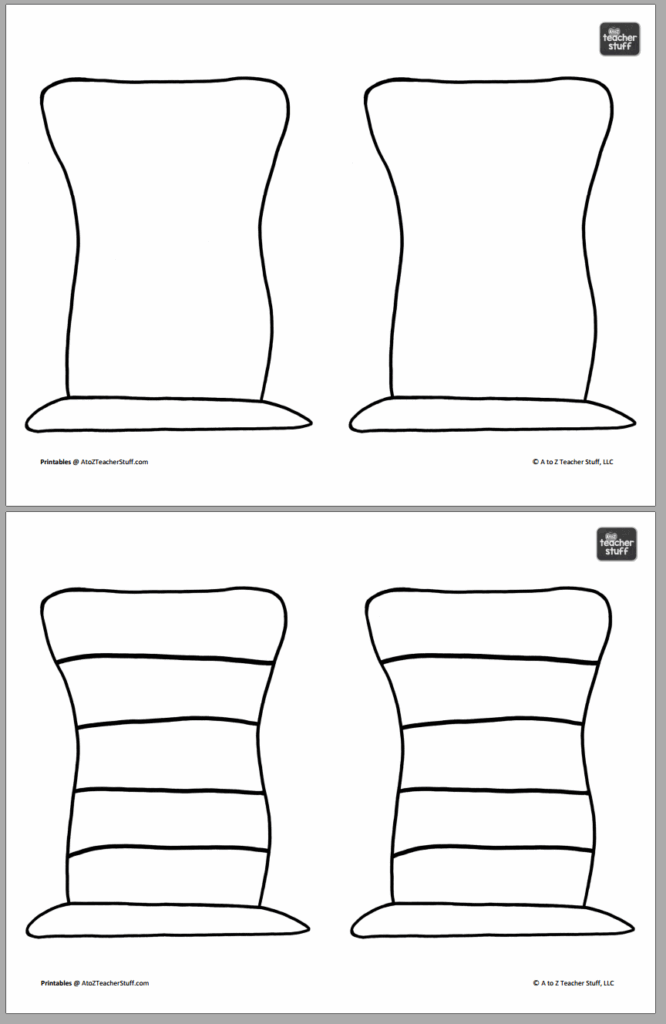 Hat Printables For Dr Seuss Cat In The Hat Or Just Hats A To Z 