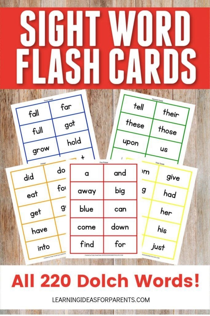 Help Your Child Learn To Read With These Free Printable Dolch Sight 