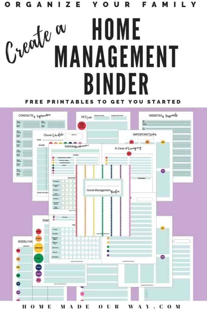 Home Management Binder Printables Free