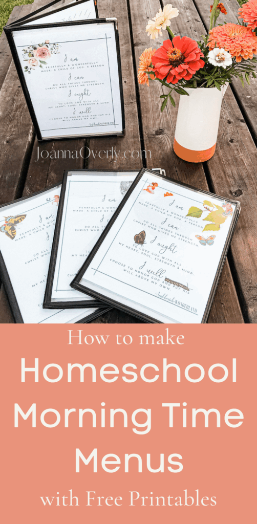 Homeschool Morning Time Menus With Free Printables Free Homeschool 