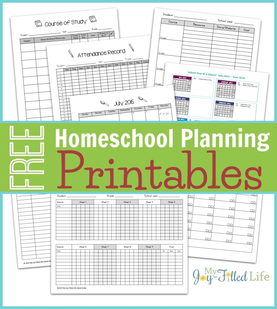 Homeschool Planning Resources FREE Printable Planning Pages My Joy 