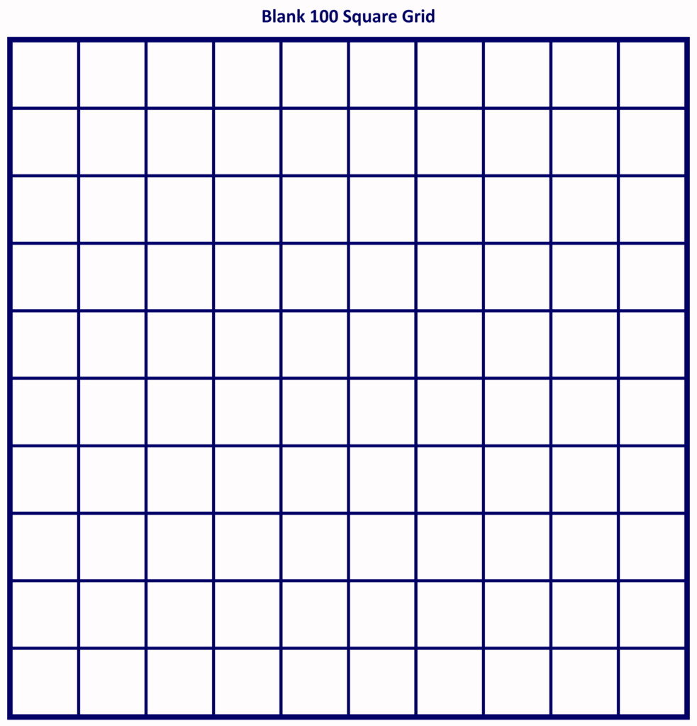 Hundred Square Grid Printable Printable Sight Words List