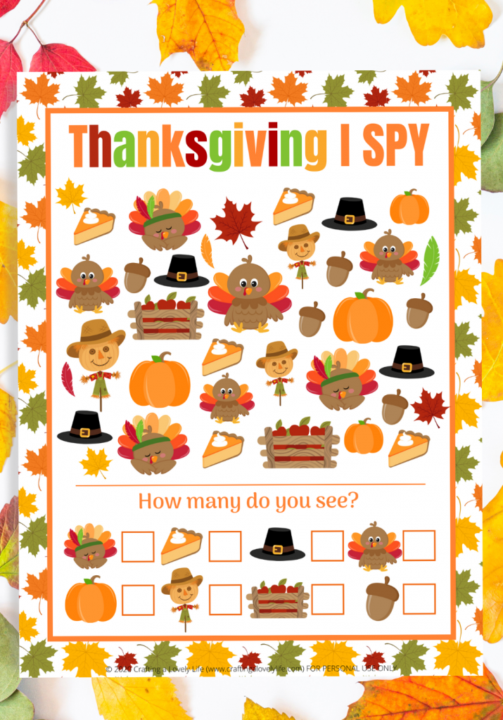 I Spy Thanksgiving Printables