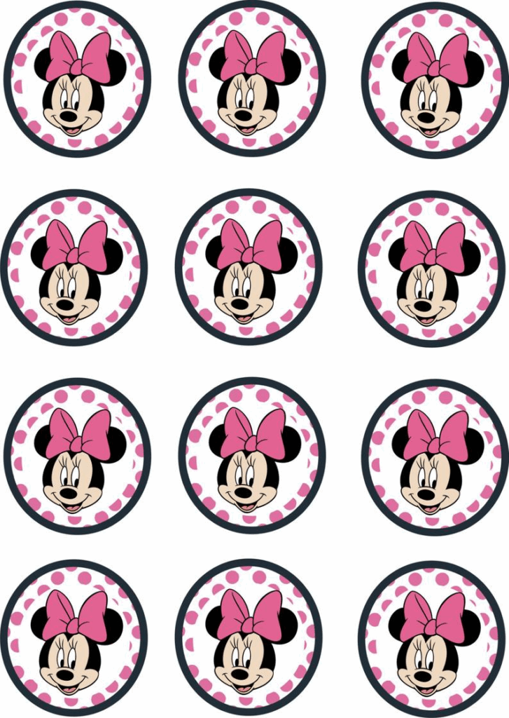 Instant Download Printable 12 X Minnie Mouse Pink Birthday Etsy 