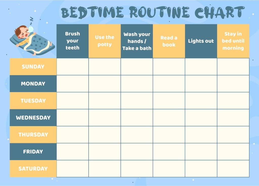 Kids Bedtime Routine Chart 10 Free PDF Printables Printablee