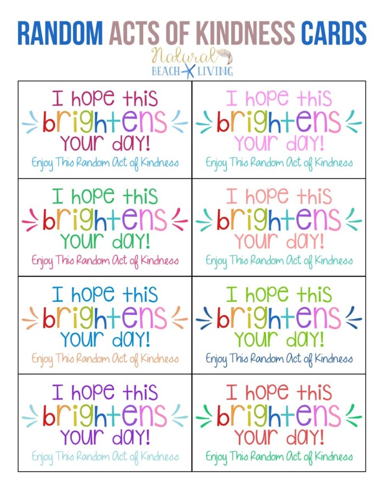 Kindness Cards Templates Free Printable Templates