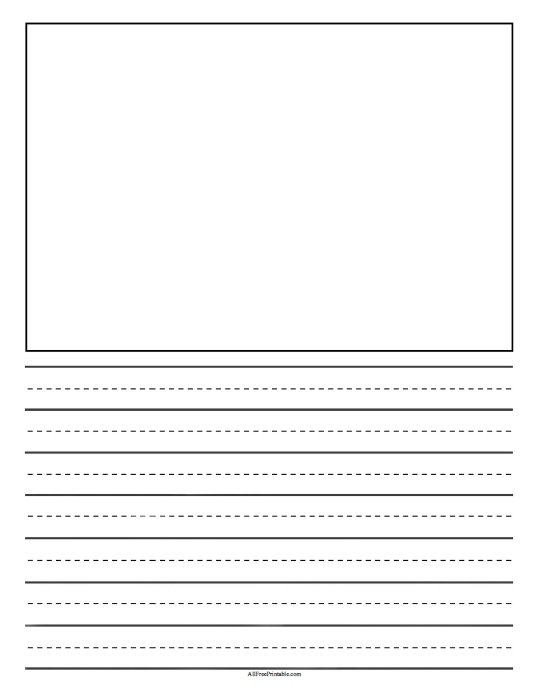 Lined Paper With Picture Box Free Printable
