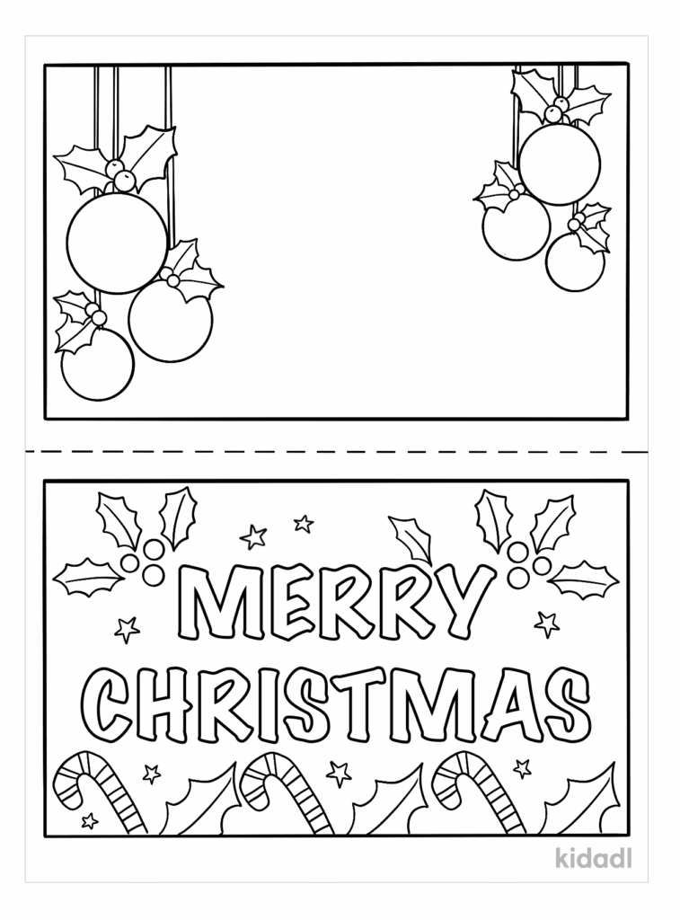 Lovely Merry Christmas Card Coloring Page Free Printable Coloring Pages
