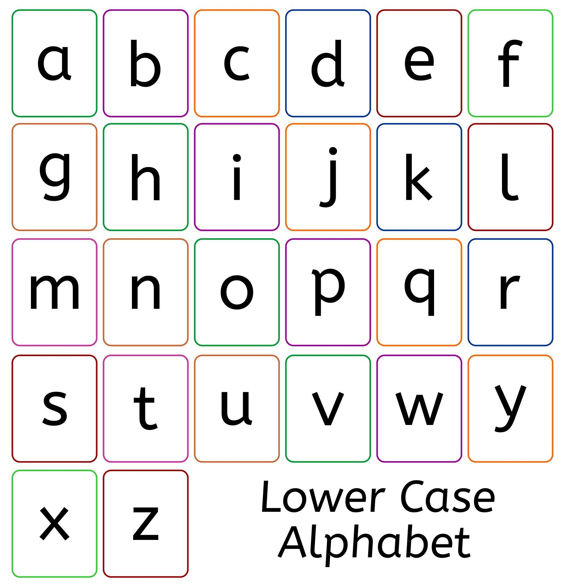 Lower Case Alphabet Printable