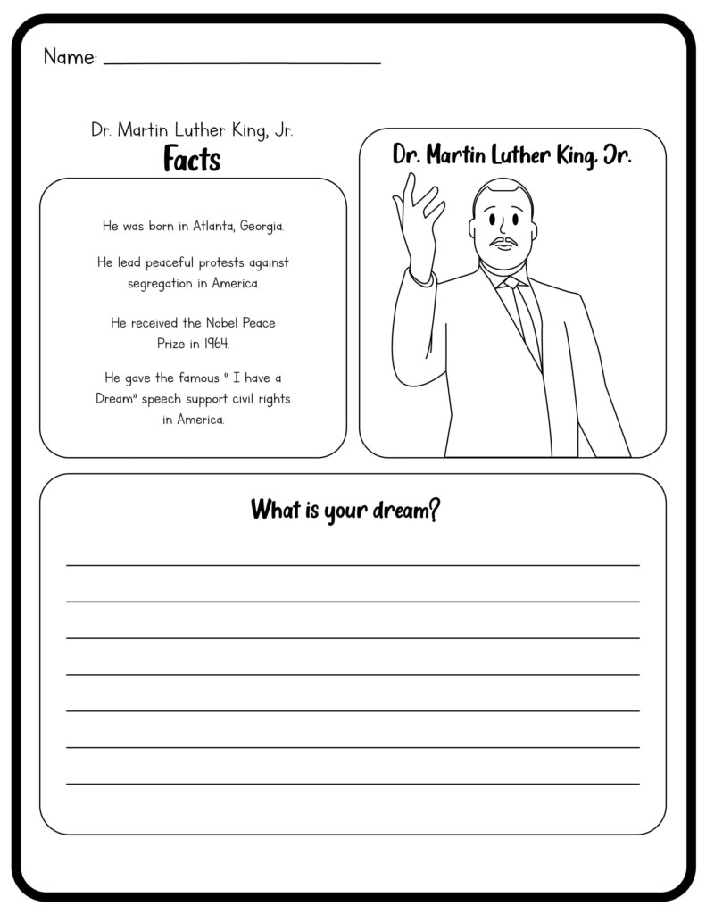 Martin Luther King Jr Worksheets I Have A Dream
