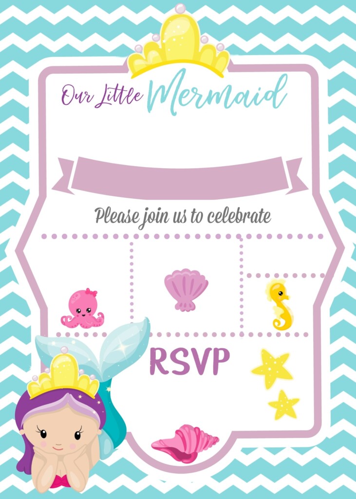 Mermaid Birthday Invitations Free Printable