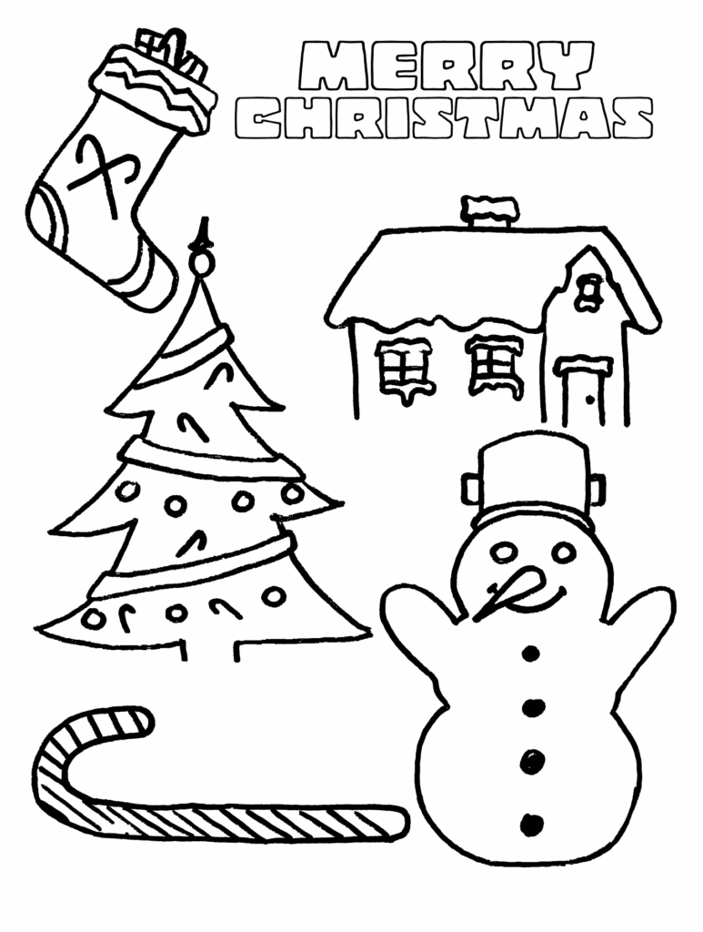 Merry Christmas Card Free Coloring Page Free Printable Coloring Pages