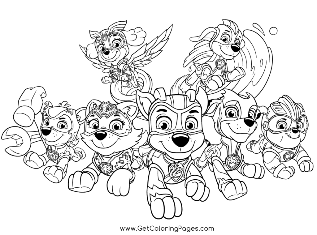 Mighty Pups Coloring Page Free Printable Coloring Pages