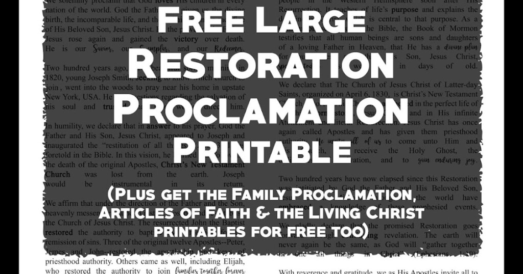 Mimiberry Creations Free Restoration Proclamation Printable