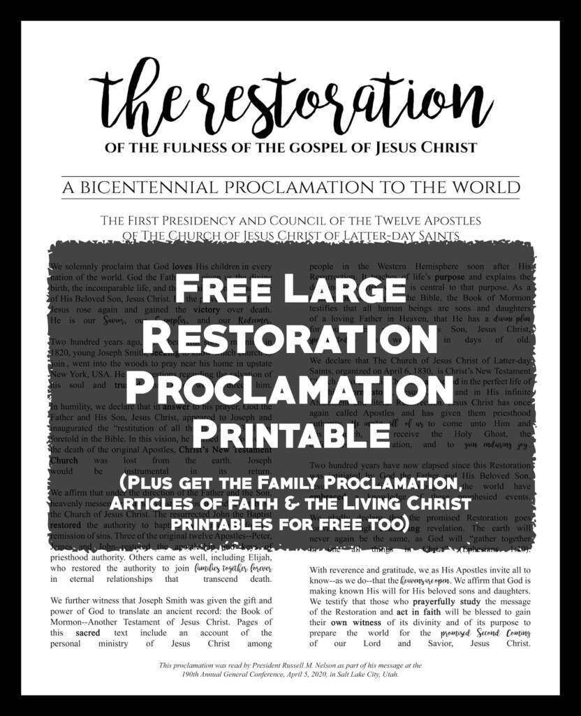 Mimiberry Creations Free Restoration Proclamation Printable