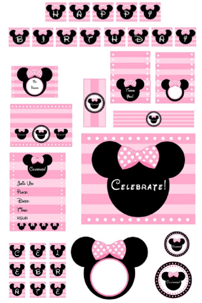 Minnie Mouse Cupcake Toppers Template