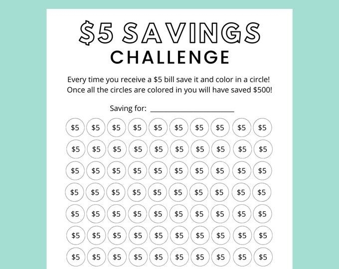 Money Saving Challenge Printable Save 1000 In 30 Days Savings Tracker 