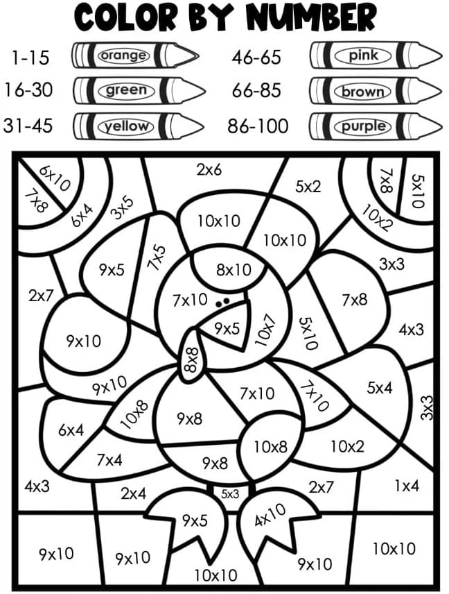 Multiplication Color By Number Free Printable Pdf Free Printable 