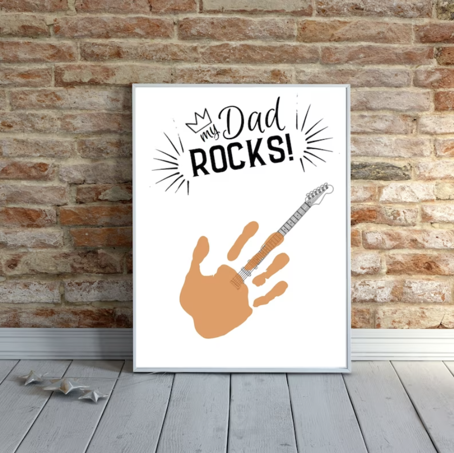 My Dad Rocks Handprint Art For Father 39 s Day Made By Teachers