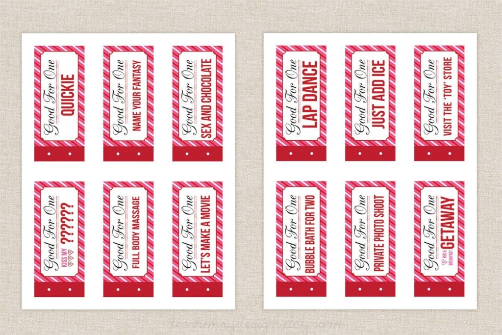 Naughty Coupon Book Printable Valentine 39 s Day By DearHenryDesign 