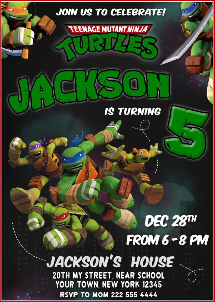 Ninja Turtles Birthday Party Invitations Printable