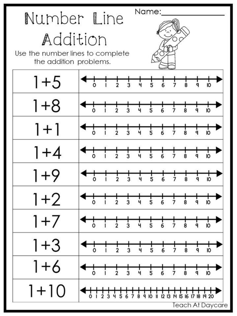 Number Line Addition Worksheets Printable Calendars AT A GLANCE