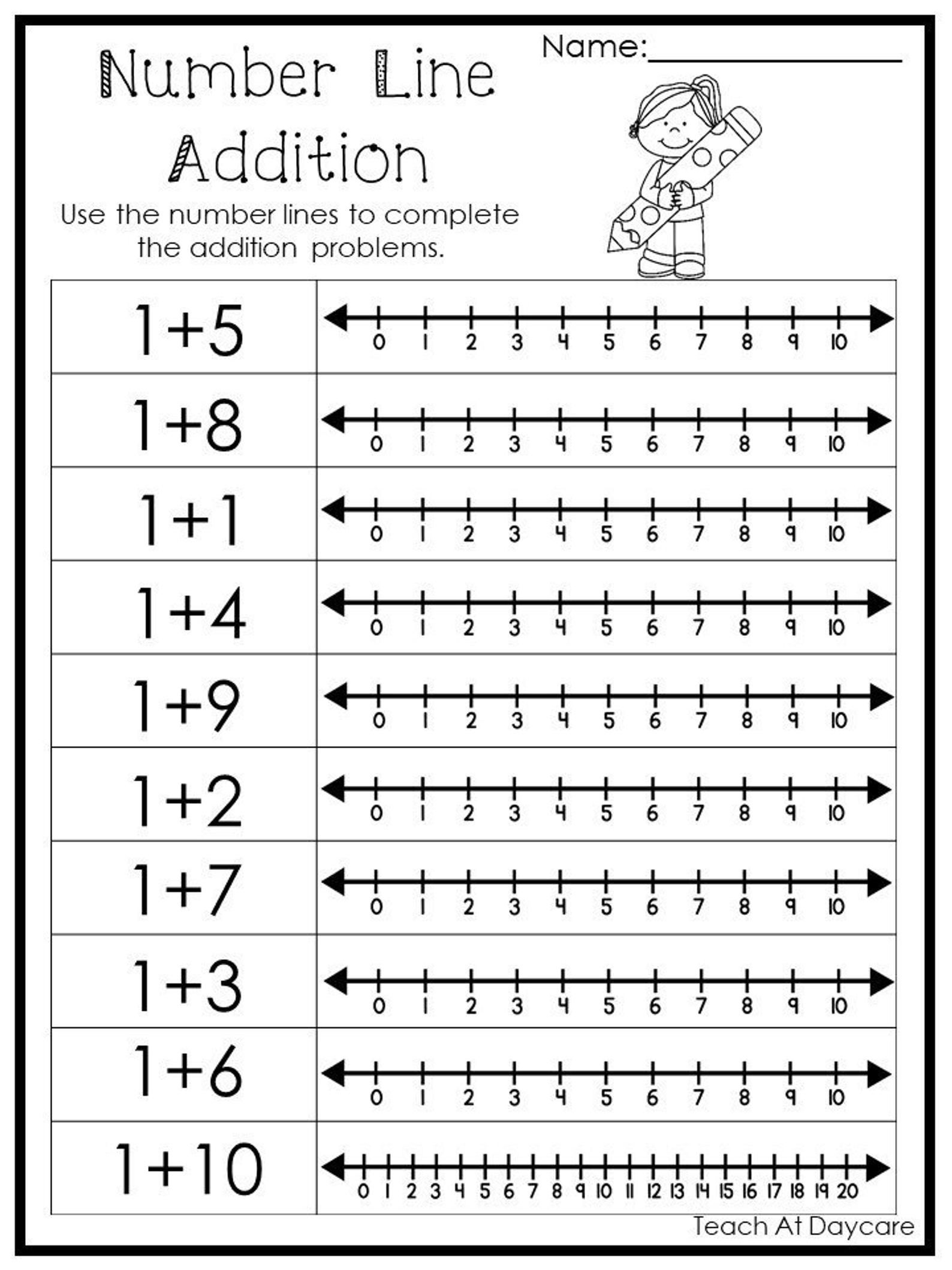 Number Line Addition Worksheets Printable Calendars AT A GLANCE