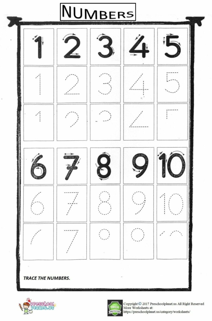 Number Tracing 1 10 Worksheets WorksheetsCity