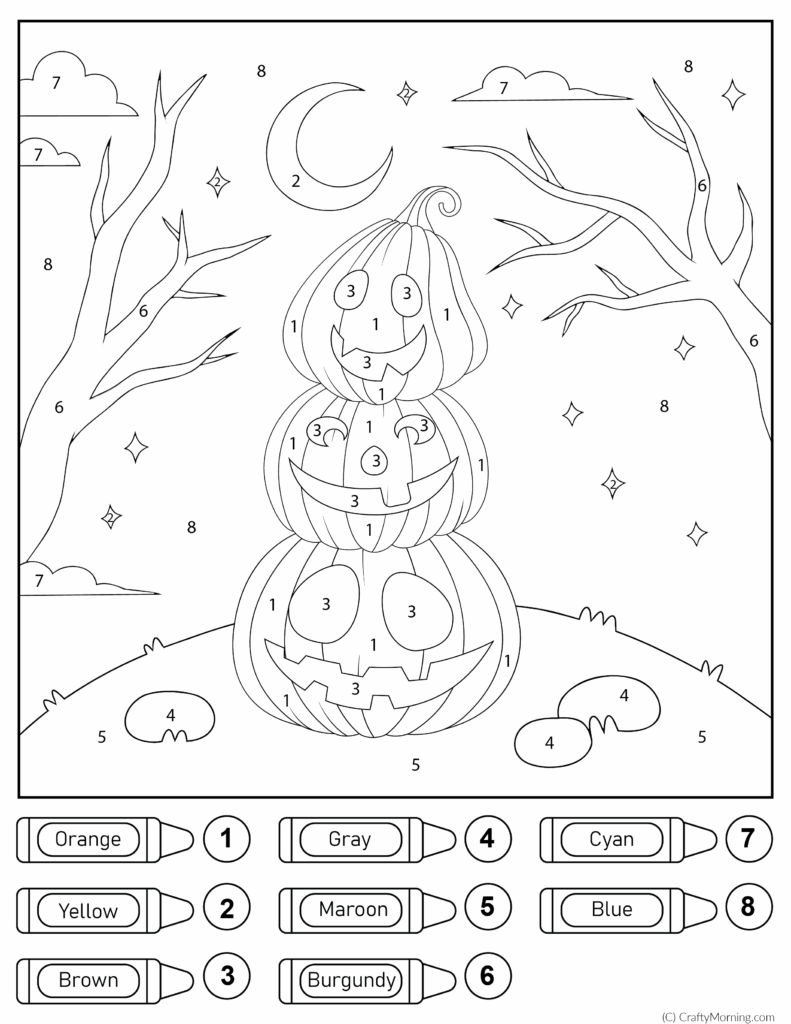 Numbered Halloween Coloring Pages For Kids