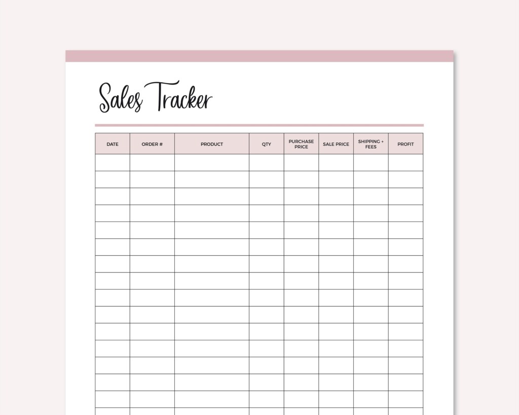 Online Sales Tracker Printable Sales Tracking Template Small Etsy UK