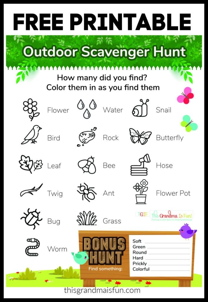 Outdoor Scavenger Hunt Free Printable Outdoor Scavenger Hunts Nature 