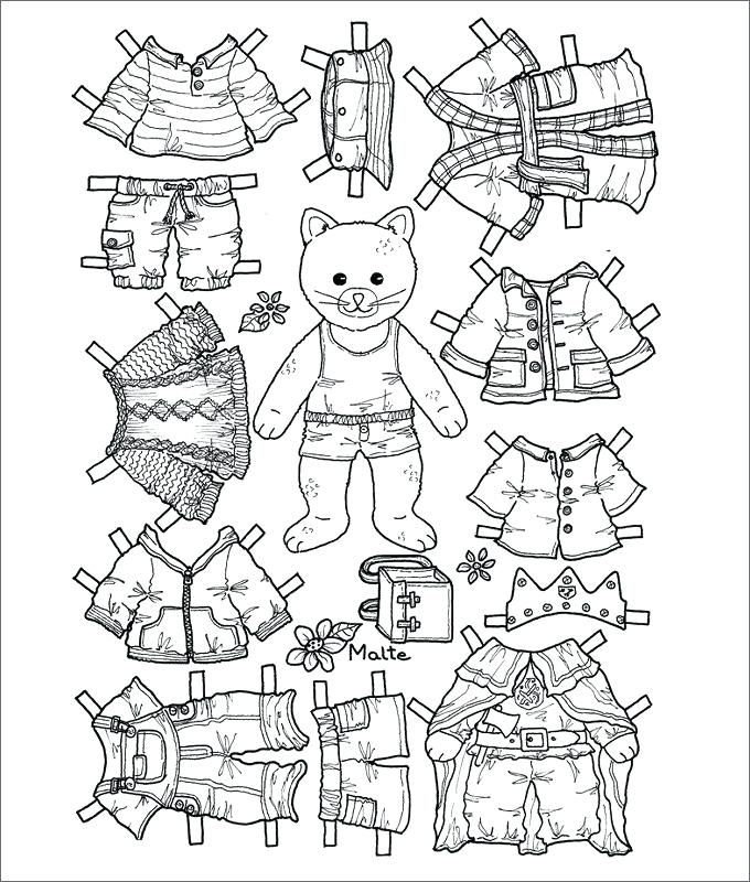 Paper Doll Coloring Pages Paper Doll Cutouts Template Animal Paper Doll 